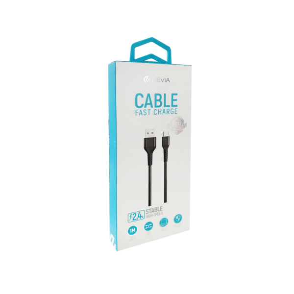 Cable Devia Fast Charge Usb A Tipo C 2.4A 1mt 37062