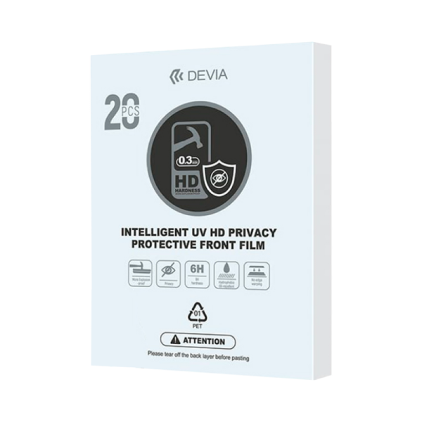 PRIVUV6HBRI (2) Hidrogel UV 6H Antiespía HD Transparente 0.3MM (20pcs)