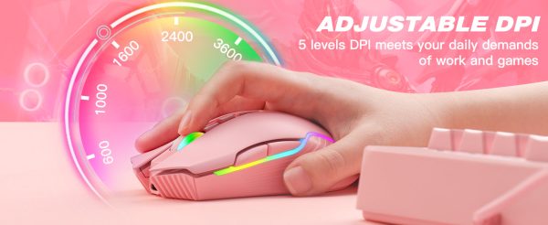 Mouse Inalambrico Onikuma CW905 Rosado