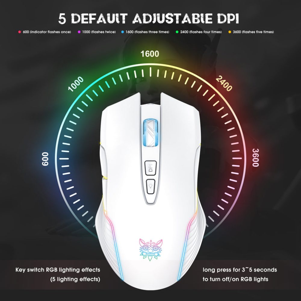 Mouse Inalambrico Onikuma CW905 Blanco