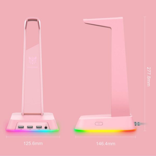 Soporte Audifonos Hub Audio Onikuma ST-2 Rosado