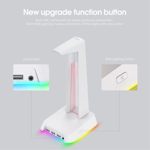Soporte Audifonos Hub Audio Onikuma ST-2 - Blanco