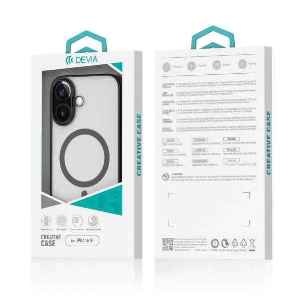 1 iPhone 16: Carcasa Transparente Magsafe Negro 6245