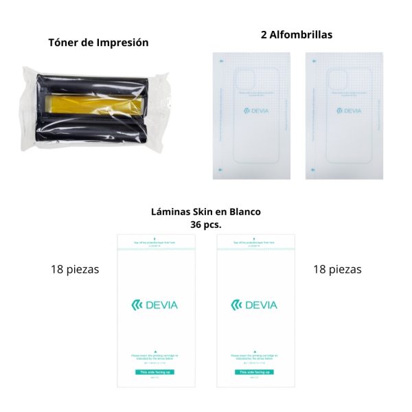 2 Lamina Skin Personalizado Termica en blanco para Mini Impresora (36pcs) V2