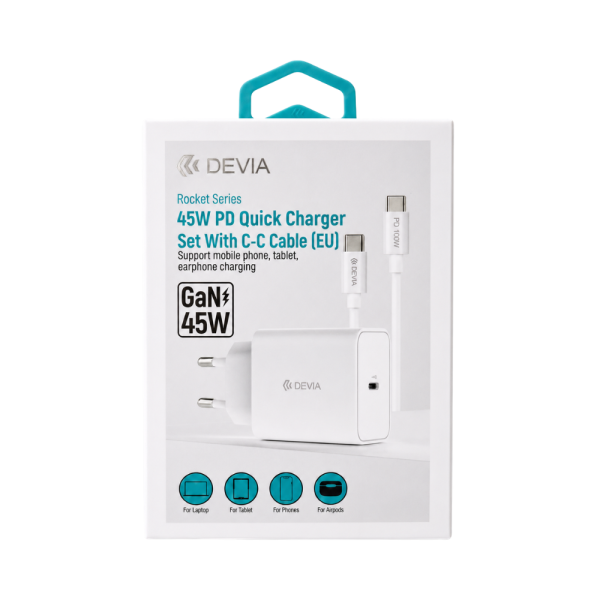 Kit Cargador Rapido 45w Tipo C Devia iPhone 17 Certificado