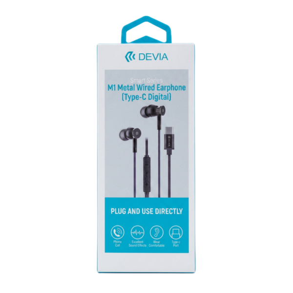 Audífonos Tipo C Devia M1 Metal In-Ear Compatible iPhone Samsung