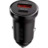 Cargador de Auto Devia Mini Smart Series PD 30W USB-C y USB QC 3.0 Negro