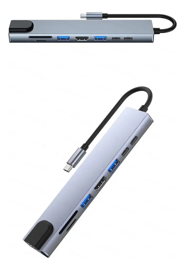 Adaptador Multipuerto USB-C 8 en 1 Profesional 4K