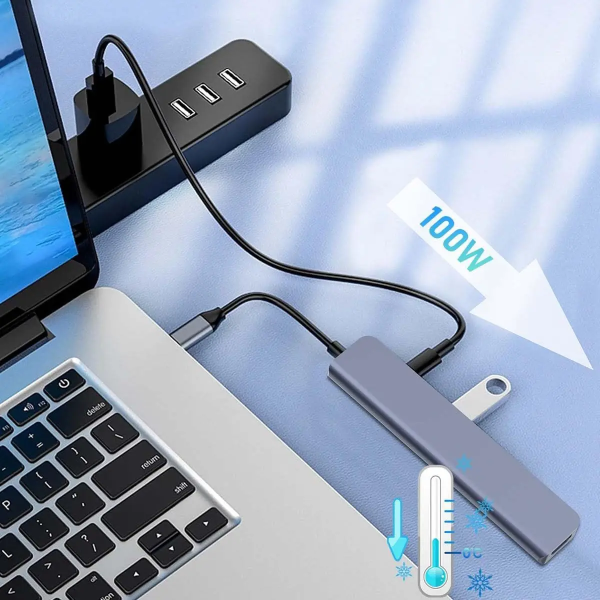 Adaptador USB-C 6 en 1 para Mac, MacBook y PC