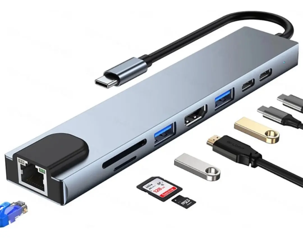 Adaptador Multipuerto USB-C 8 en 1 Profesional 4K