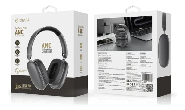 imgi_1_D_NQ_NP_2X_796498-MLC93746769101_092025-F Audífonos Devia Pro2 Anc 45 Horas Bluetooth 5.3 Over Ear Em035 - SILVER