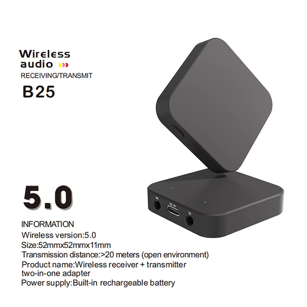 imgi_76_S99f08a18d66b4c32a5970a681af8e1402 Adaptador de Audio Bluetooth 5.0 Transmisor y Receptor 2 en 1 AUX Plug & Play B25