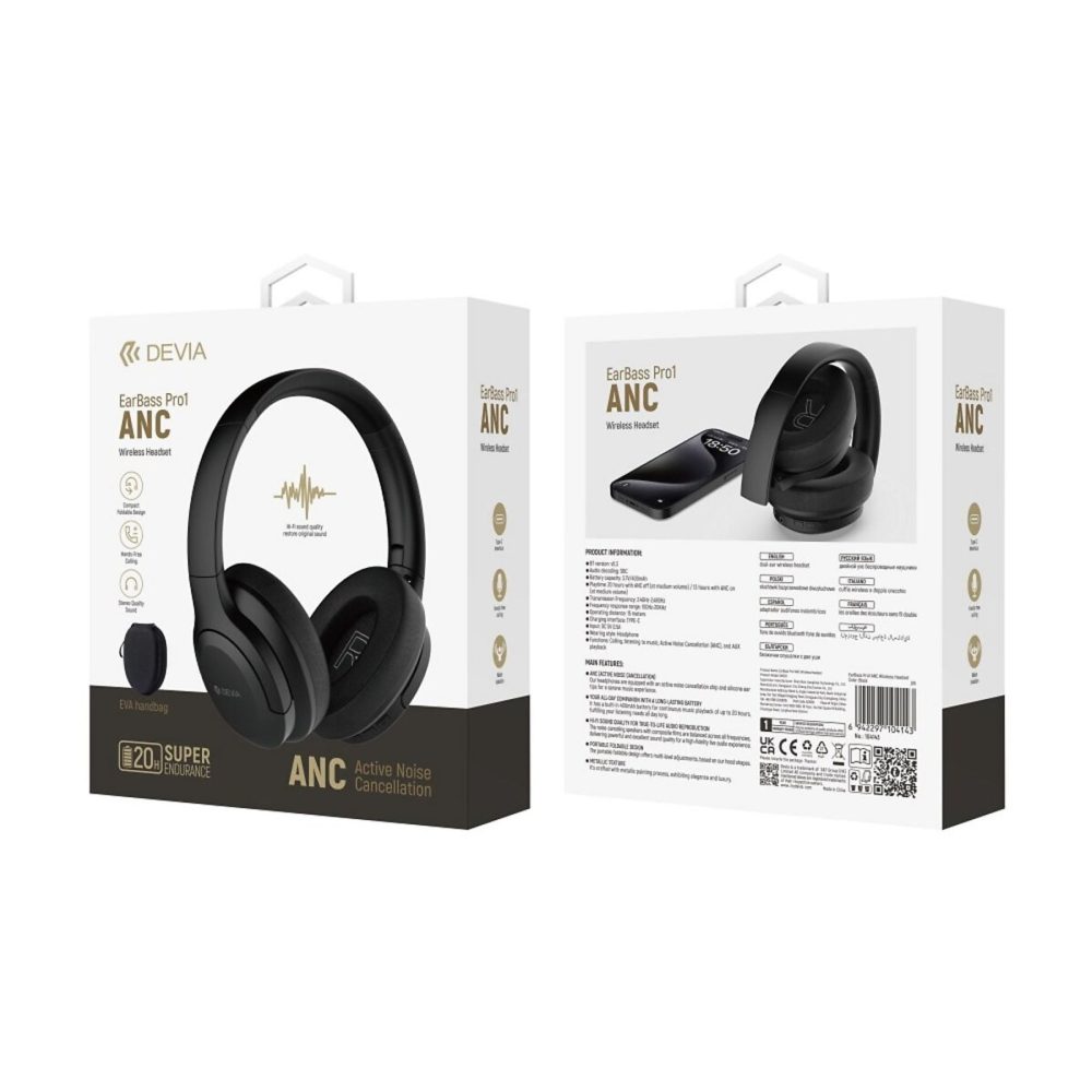 AUDIFONO DEVIA Pro1 SUPER BATERIA 20H ESTUCHE ANC ALTA DEFINICION BT5.3