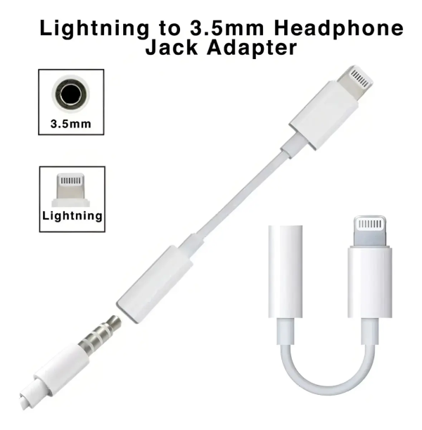 Adaptador Lightning Para iPhone A Jack 3.5mm Para Audifono