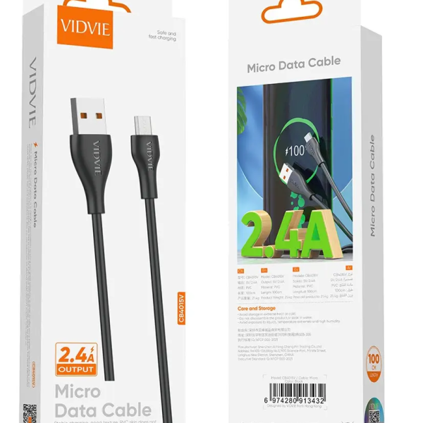 CABLE USB/MICRO USB VIDVIE V8 CB4015V