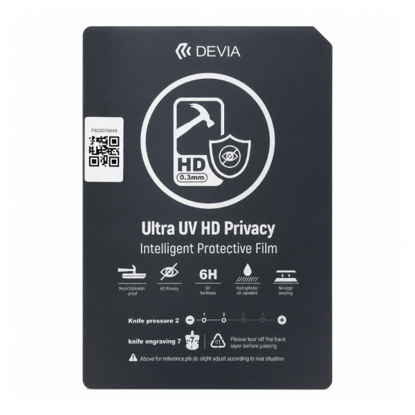 Hidrogel UV 6H Antiespía HD Transparente 0.3mm 2026 (10pcs)