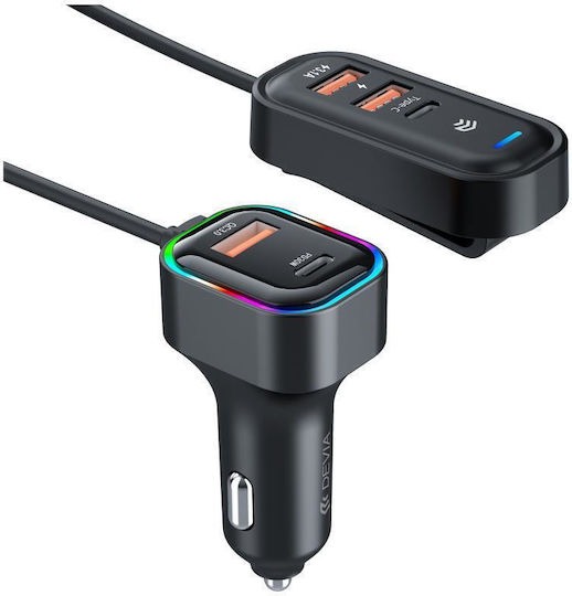 Devia Cargador de Auto PRO1 de 45 W y 3 A con carga rápida 7806