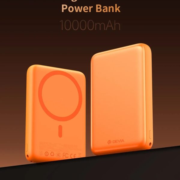 Power Bank DEVIA Serie Ultra12 PD 22,5 W magnética con cable integrado (10 000 mAh) - Naranja 4293