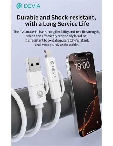 DEVIA Lite1 Cable A+C to C+iP PD 60W Fast Cable